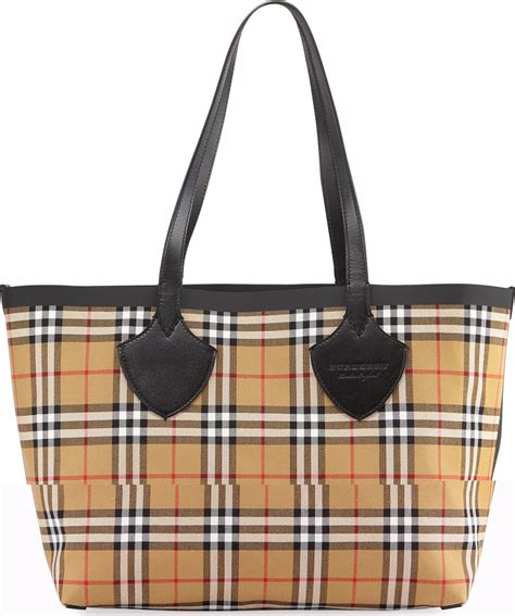 burberry reversible canvas check medium tote bag|burberry checked canvas tote bag.